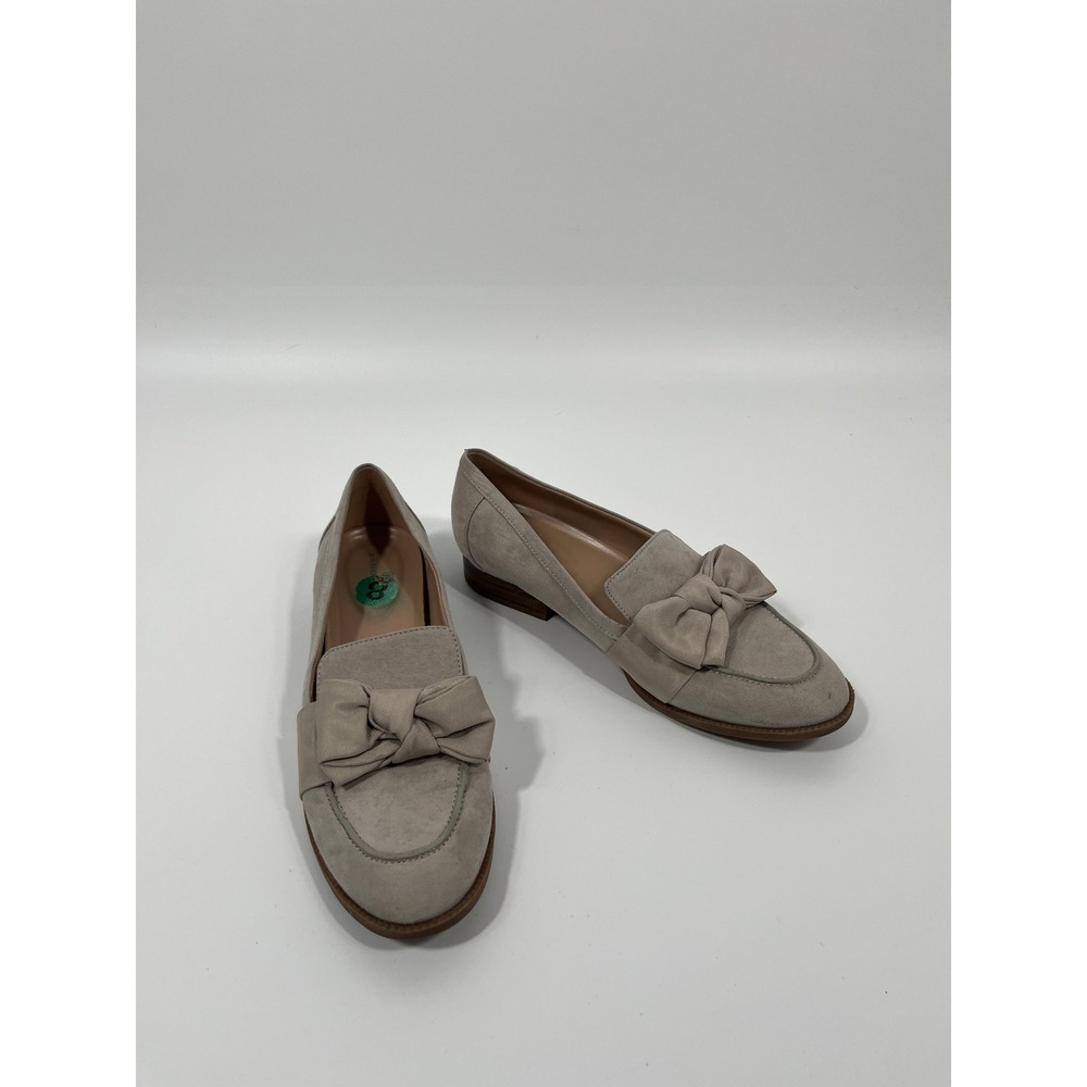 Womens Slip On Loafers 8 Beige Neutral Office Chic Minimalist Capsule Preppy